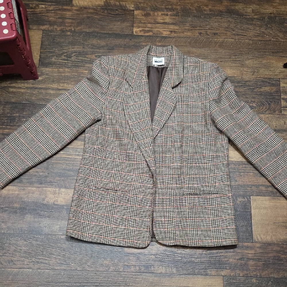 Leslie Fay Multicolor Tweed Blazer